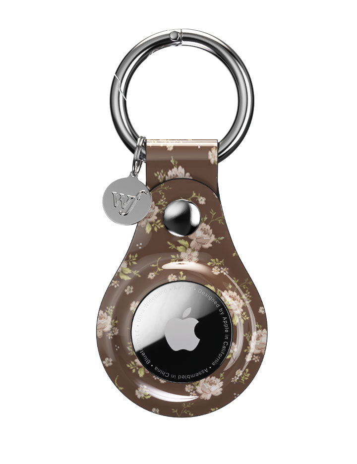 Brown Floral Airtag Case