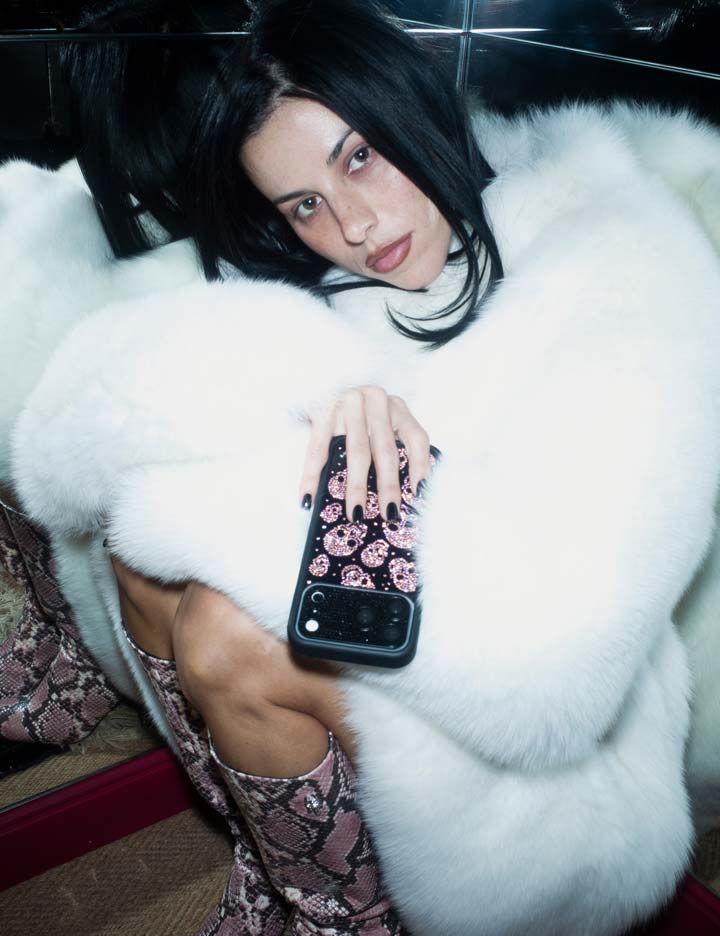 Better Half with Stas and Vic Rhinestone Skull | Black and Pink iPhone Case