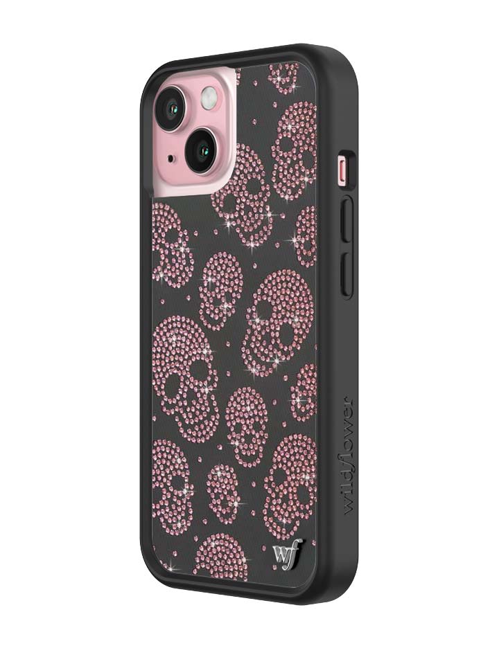 Better Half with Stas and Vic Rhinestone Skull | Black and Pink iPhone Case