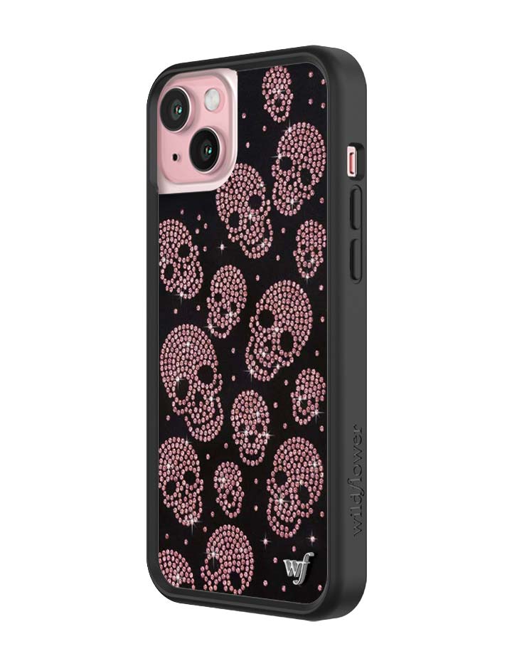 Better Half with Stas and Vic Rhinestone Skull | Black and Pink iPhone Case