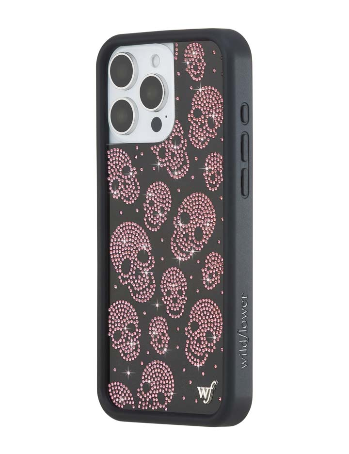 Better Half with Stas and Vic Rhinestone Skull | Black and Pink iPhone Case