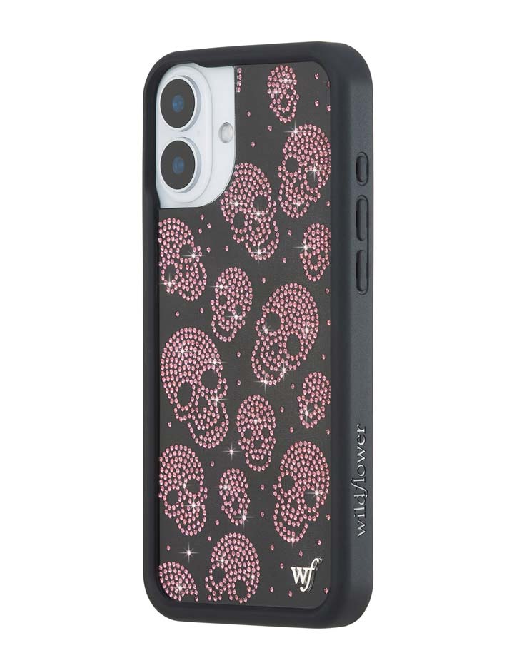 Better Half with Stas and Vic Rhinestone Skull | Black and Pink iPhone Case