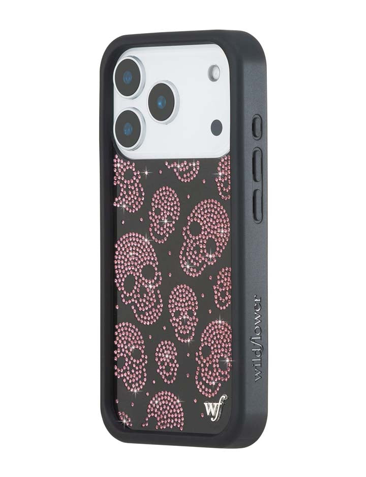 Better Half with Stas and Vic Rhinestone Skull | Black and Pink iPhone Case