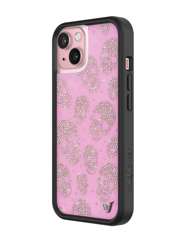 Better Half with Stas and Vic Rhinestone Skull | Pink and Clear iPhone Case