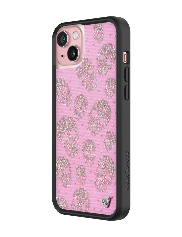 Better Half with Stas and Vic Rhinestone Skull | Pink and Clear iPhone Case