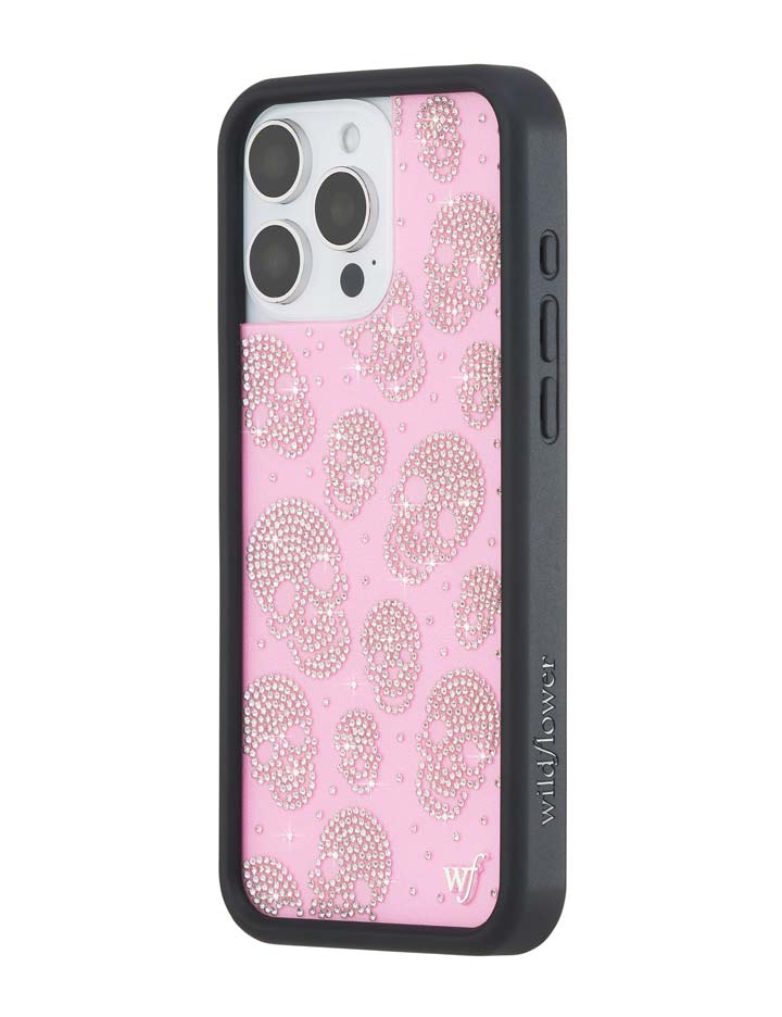 Better Half with Stas and Vic Rhinestone Skull | Pink and Clear iPhone Case