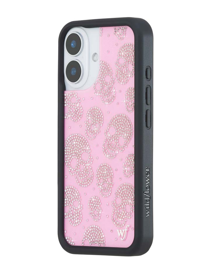 Better Half with Stas and Vic Rhinestone Skull | Pink and Clear iPhone Case