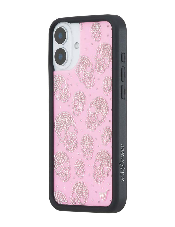 Better Half with Stas and Vic Rhinestone Skull | Pink and Clear iPhone Case