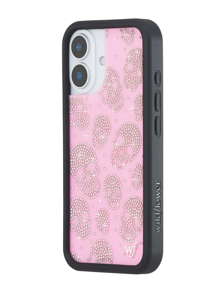 Better Half with Stas and Vic Rhinestone Skull | Pink and Clear iPhone Case