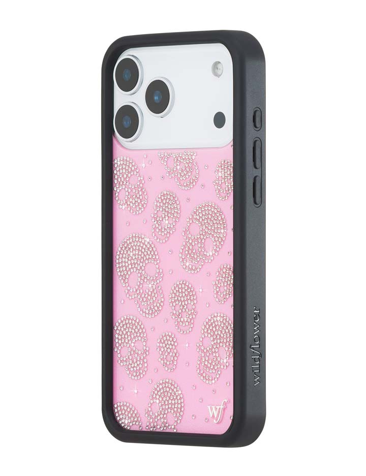 Better Half with Stas and Vic Rhinestone Skull | Pink and Clear iPhone Case